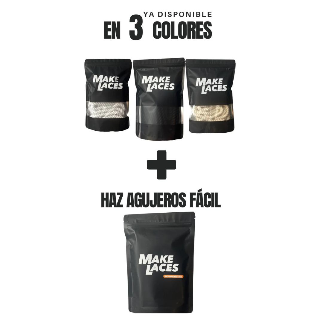 PACK PREMIUM. Cordón Grueso + Alicates para hacer agujeros